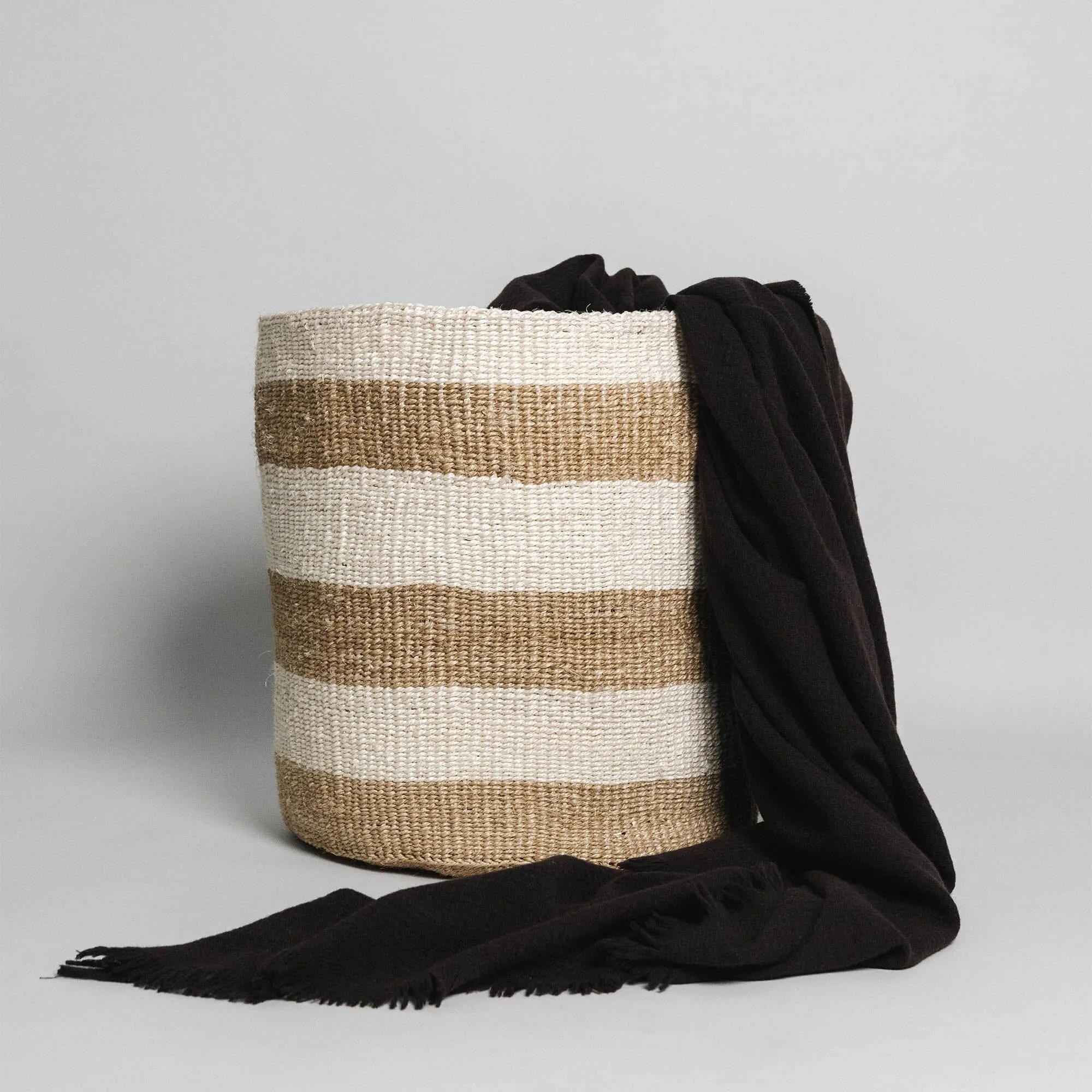 18" Sisal Basket | Stripes
