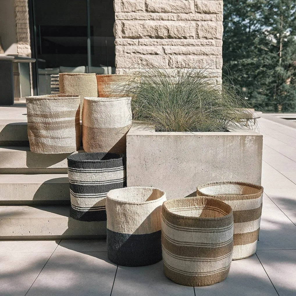 18" Sisal Basket | Stripes