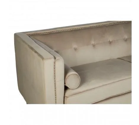 3 Seat Mink Velvet Sofa
