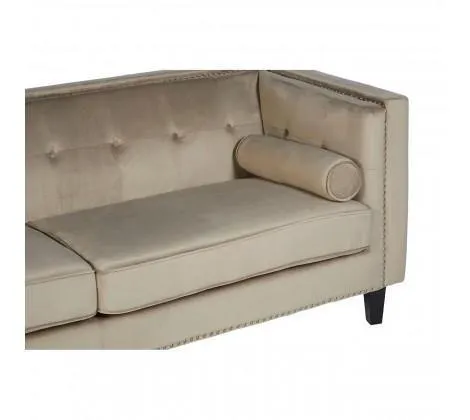 3 Seat Mink Velvet Sofa