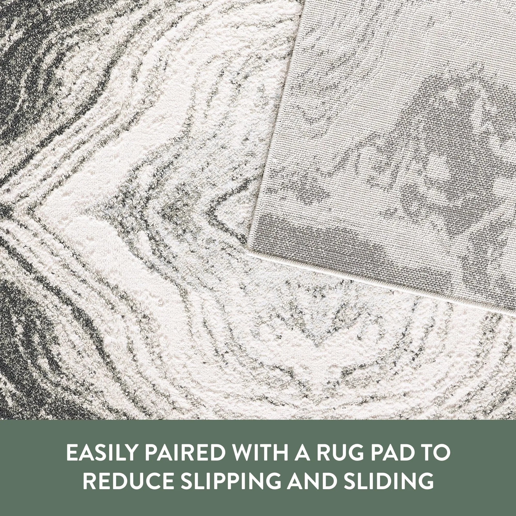 Abstract Gray Modern Marble Area Rug