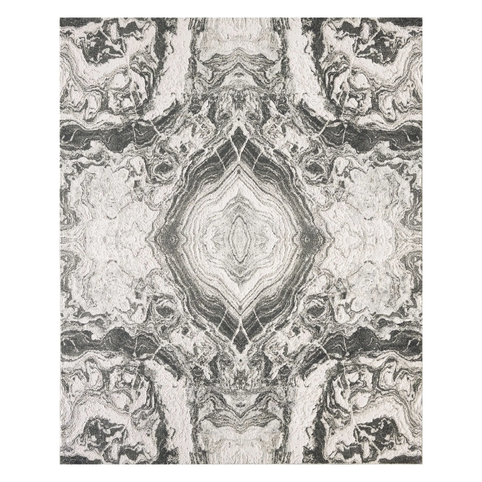 Abstract Gray Modern Marble Area Rug