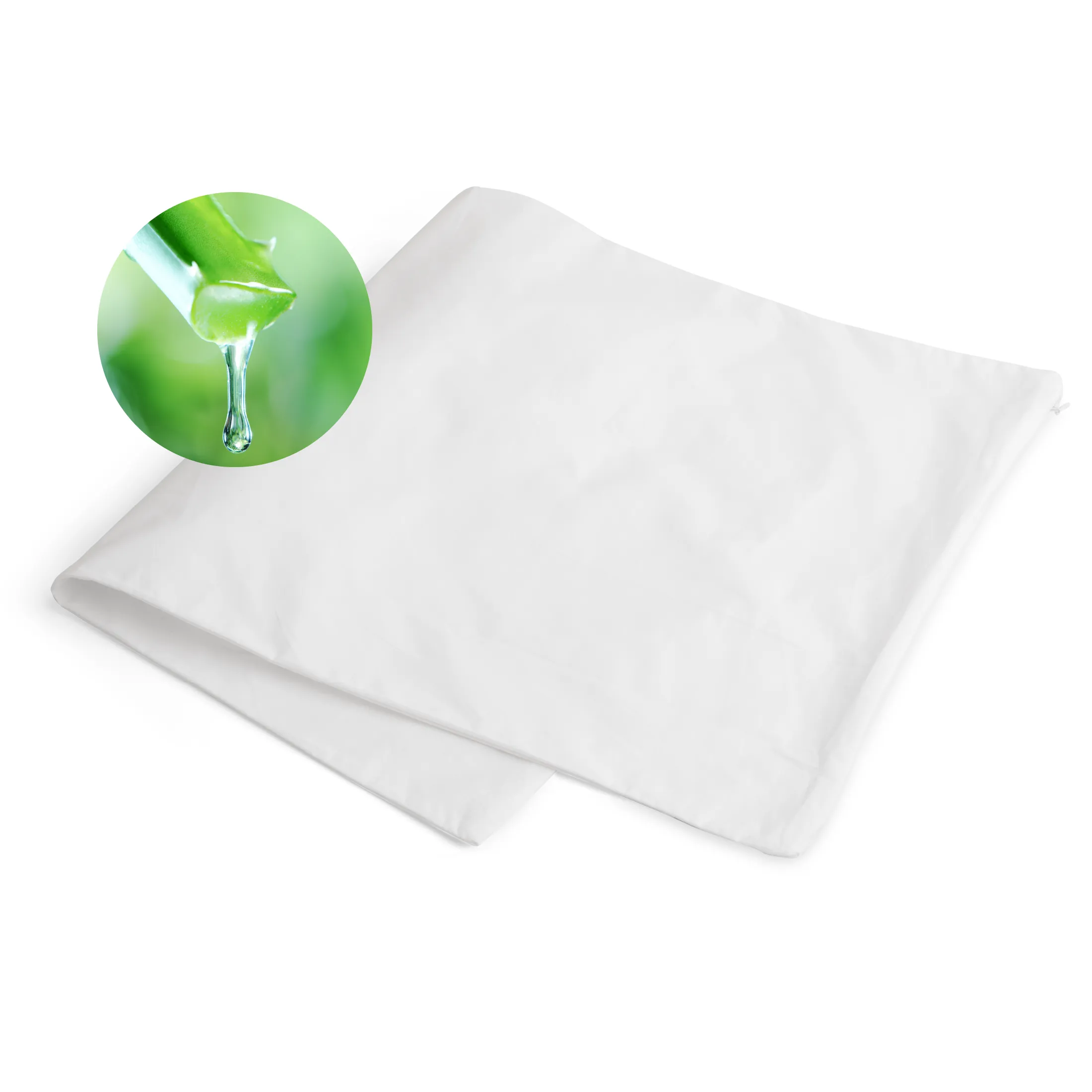 Aloe Vera Pillow Cover - 100% Cotton, Sooth your skin, protect your pillow