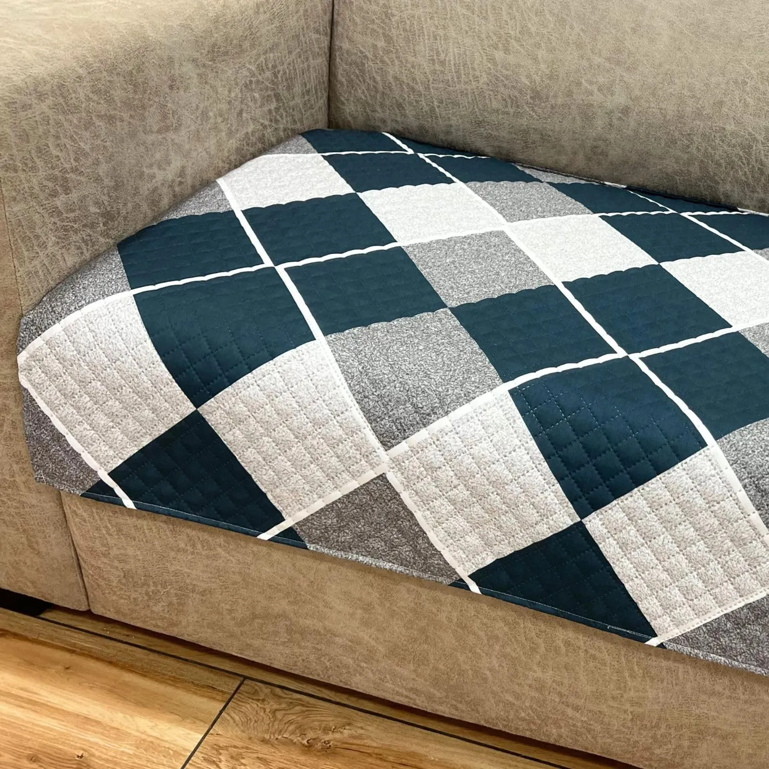AMAZE ATTIRES Velvet Printed Sofa Seat Cover For 3 Seater With Heavy Antiskid Backing&Easily Machine Washable Sofa Seat Runner For Couch Or Home Living Area (22 X 68 Inches) Aaqsr006-3