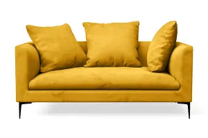 Aprilia 2 Seater Sofa Yellow Velvet