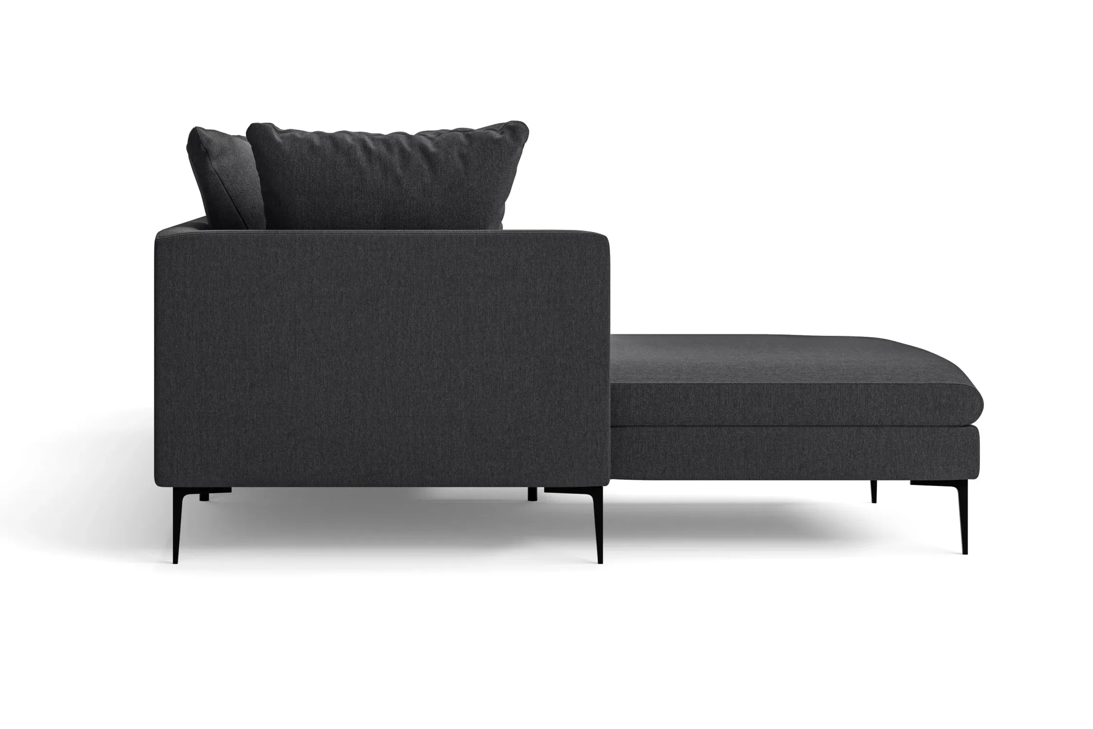 Aprilia 3 Seater Left Hand Facing Chaise Lounge Corner Sofa Dark Grey Linen Fabric