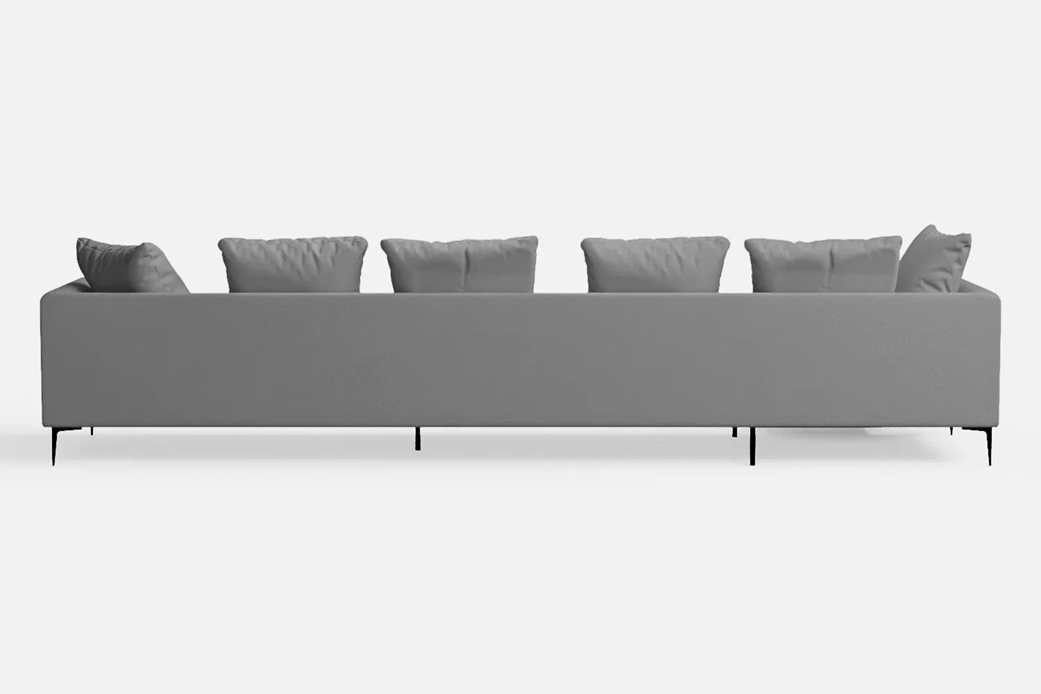 Aprilia 4 Seater Left Hand Facing Chaise Lounge Corner Sofa Grey Leather