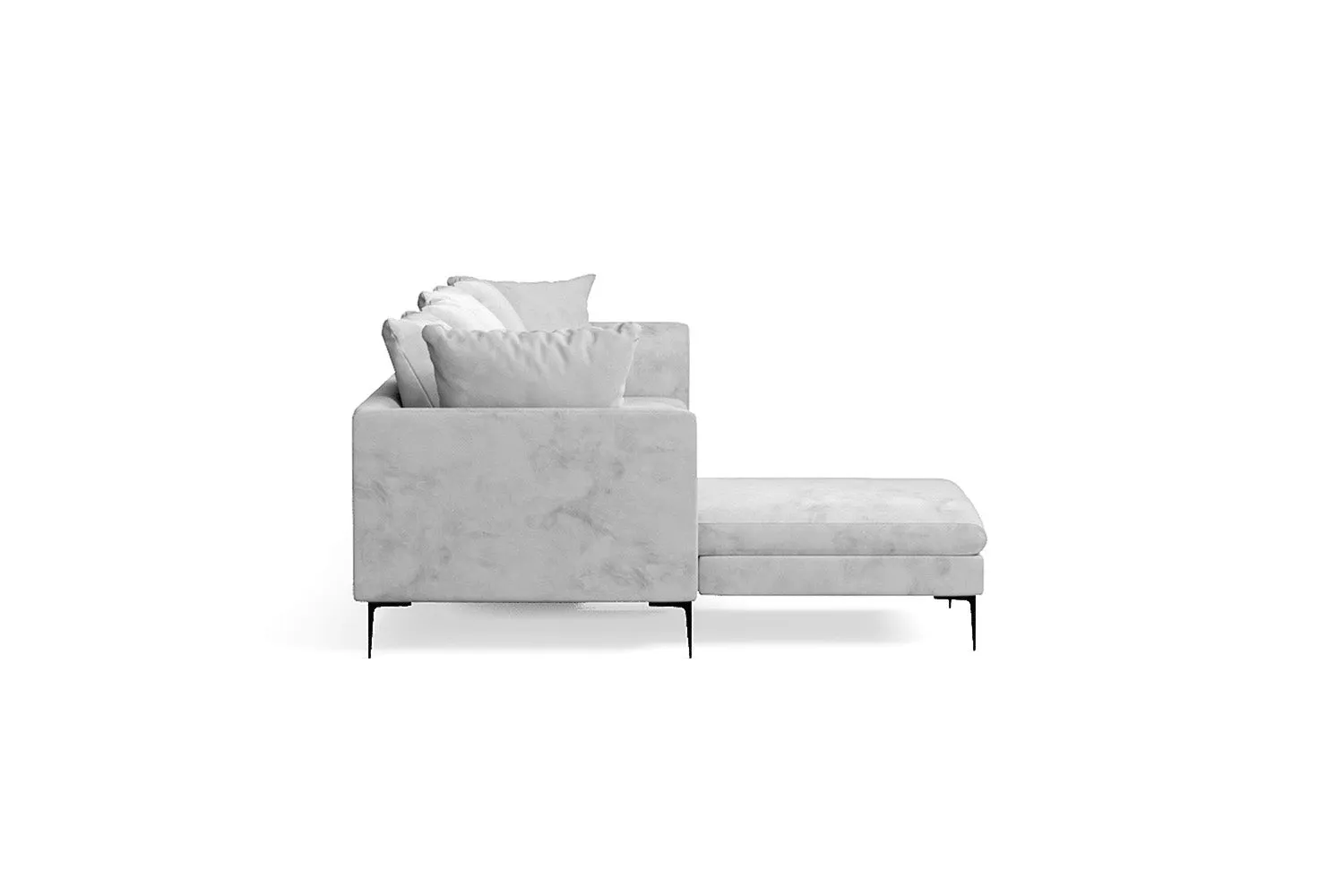 Aprilia 4 Seater Left Hand Facing Chaise Lounge Corner Sofa White Velvet