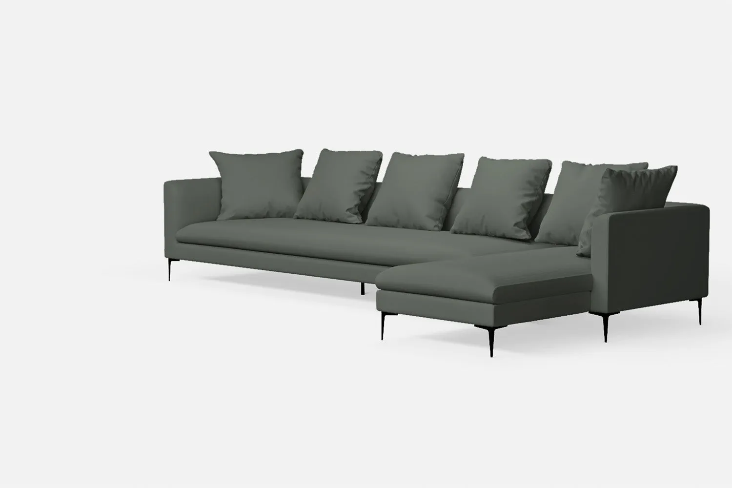 Aprilia 4 Seater Right Hand Facing Chaise Lounge Corner Sofa Lush Leather