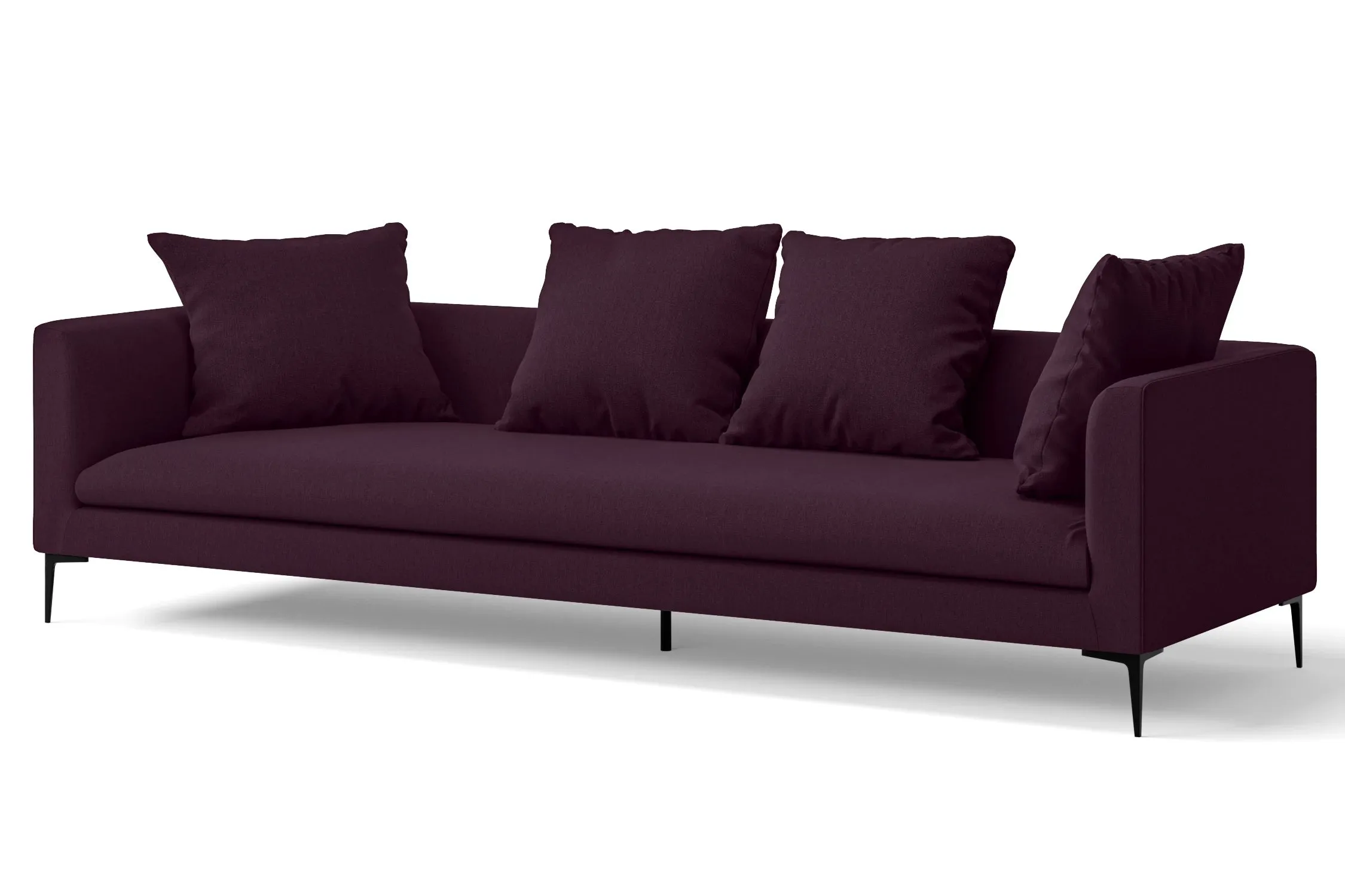 Aprilia 4 Seater Sofa Purple Linen Fabric