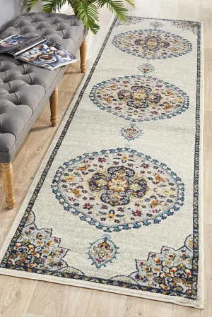 Babylon 202 Runner Rug (White) by Rug Culture