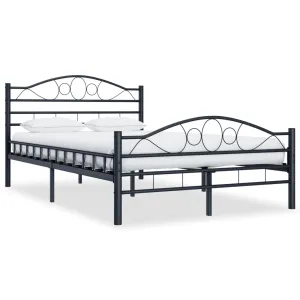 Bed Frame Black Steel 120x200 cm