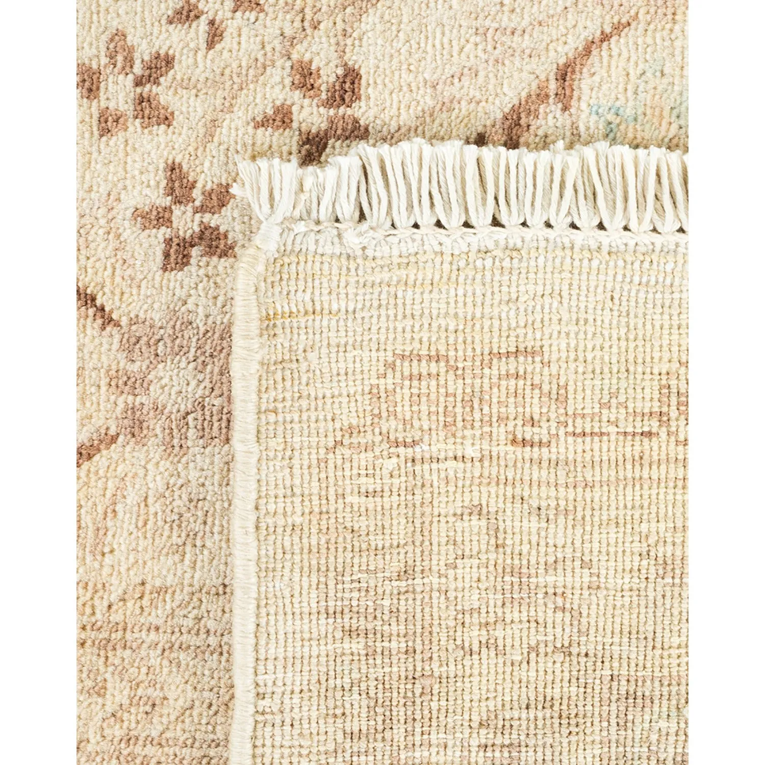 Beige Traditional Wool Rug - 6' x 8'3"