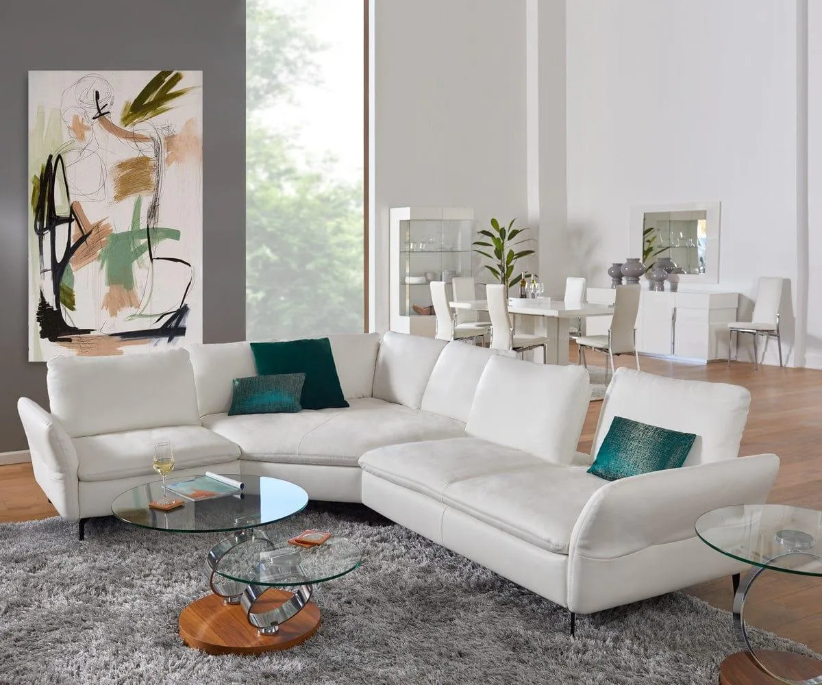 Bella Leather Left Facing Sectional