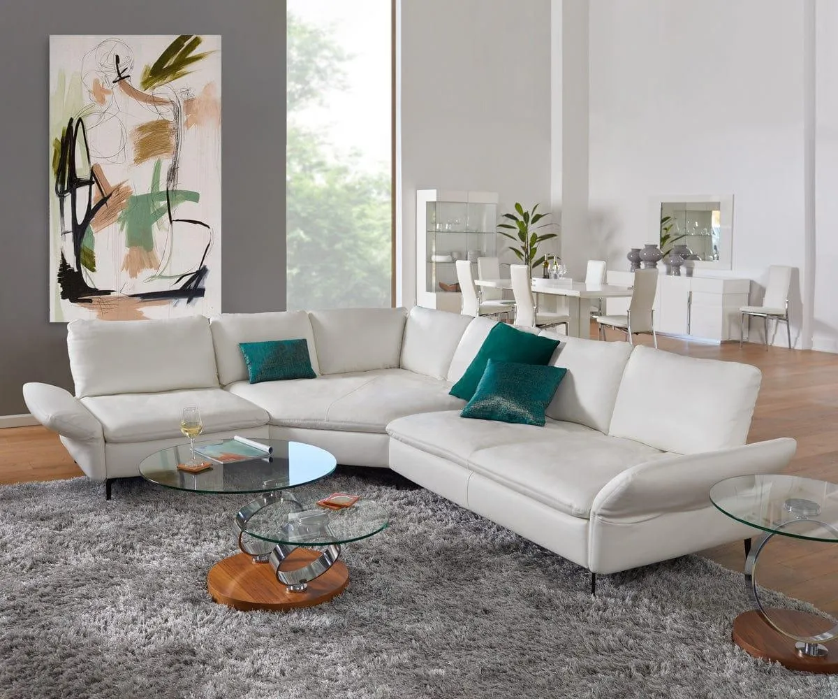 Bella Leather Left Facing Sectional