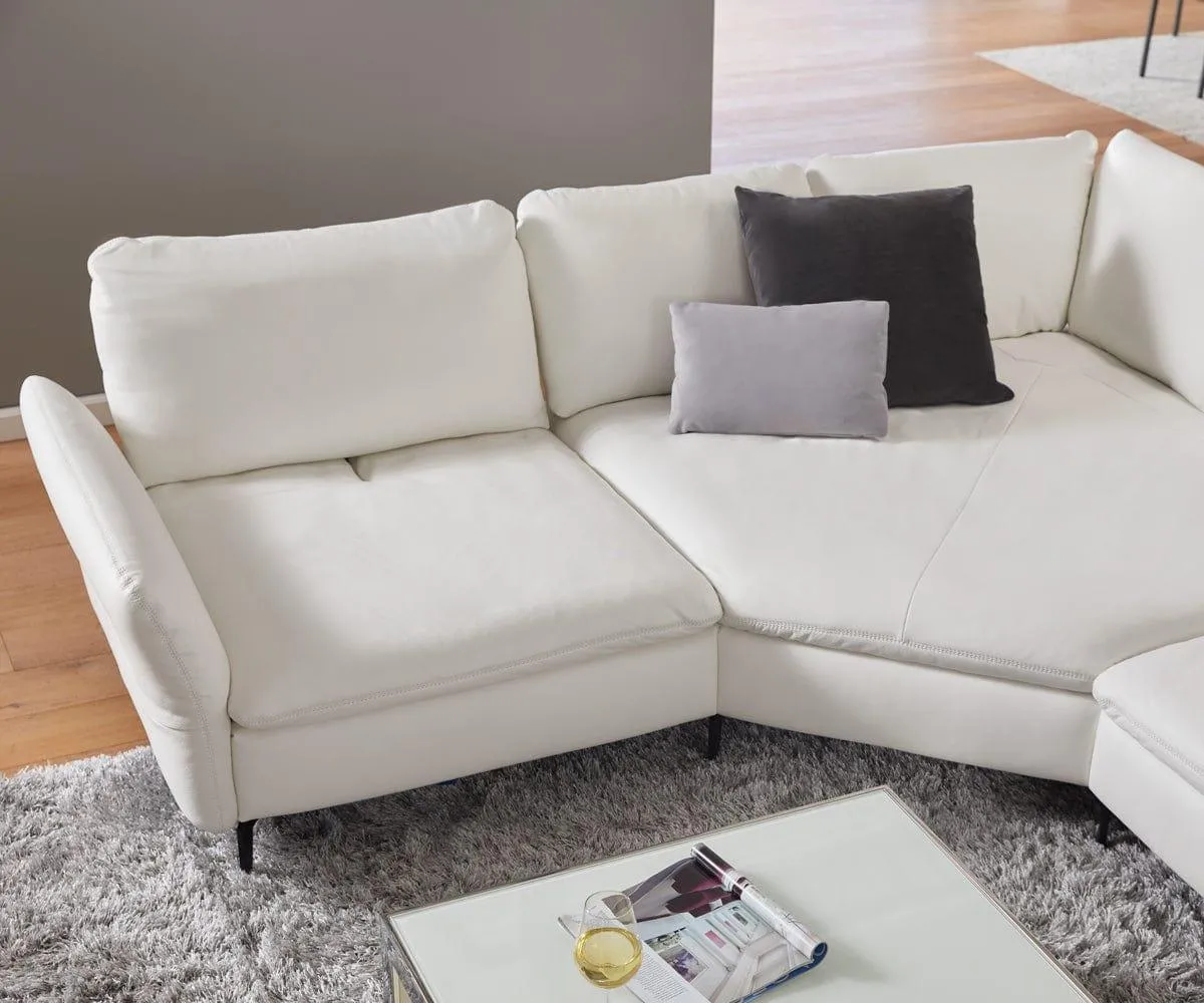 Bella Leather Left Facing Sectional