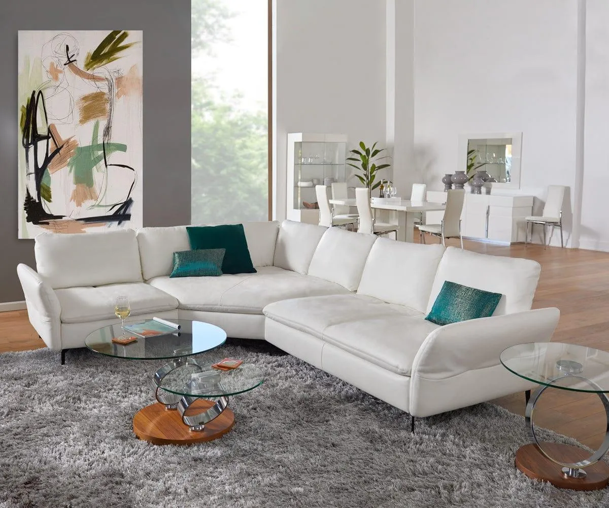Bella Leather Left Facing Sectional