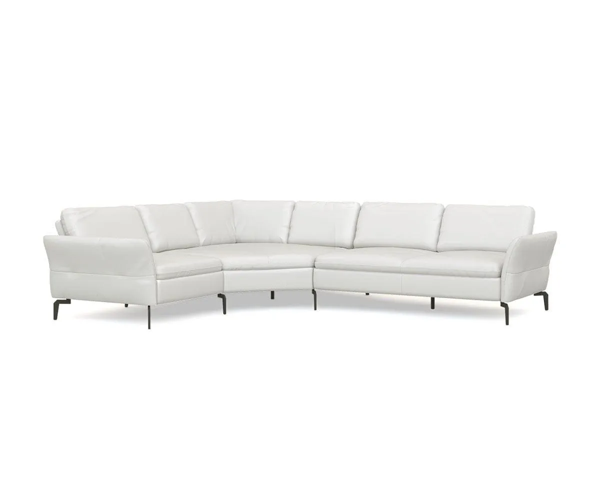 Bella Leather Left Facing Sectional