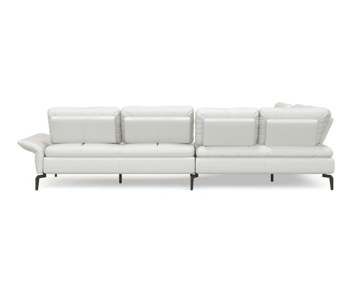 Bella Leather Left Facing Sectional