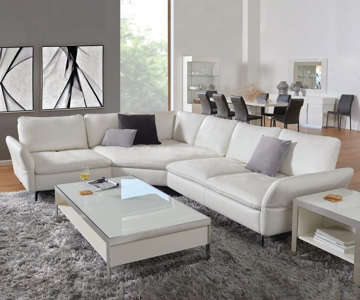 Bella Leather Left Facing Sectional