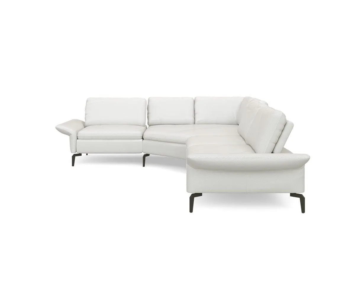 Bella Leather Left Facing Sectional