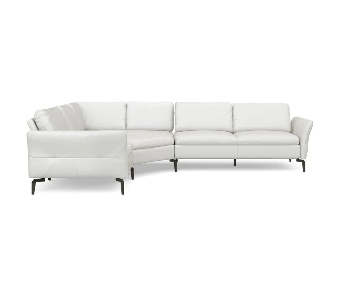 Bella Leather Left Facing Sectional