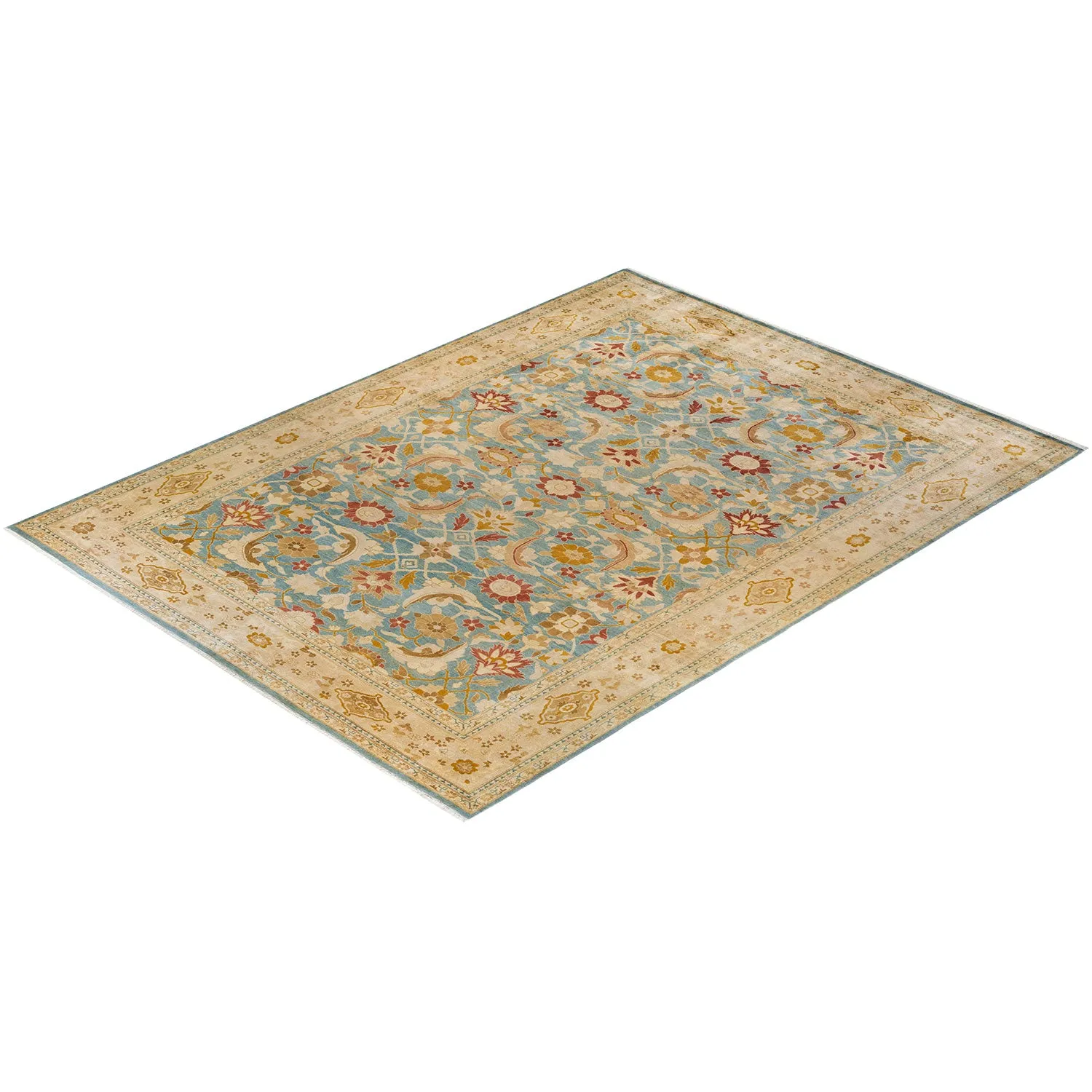 Blue Traditional Wool Rug - 10'3" x 13'1
