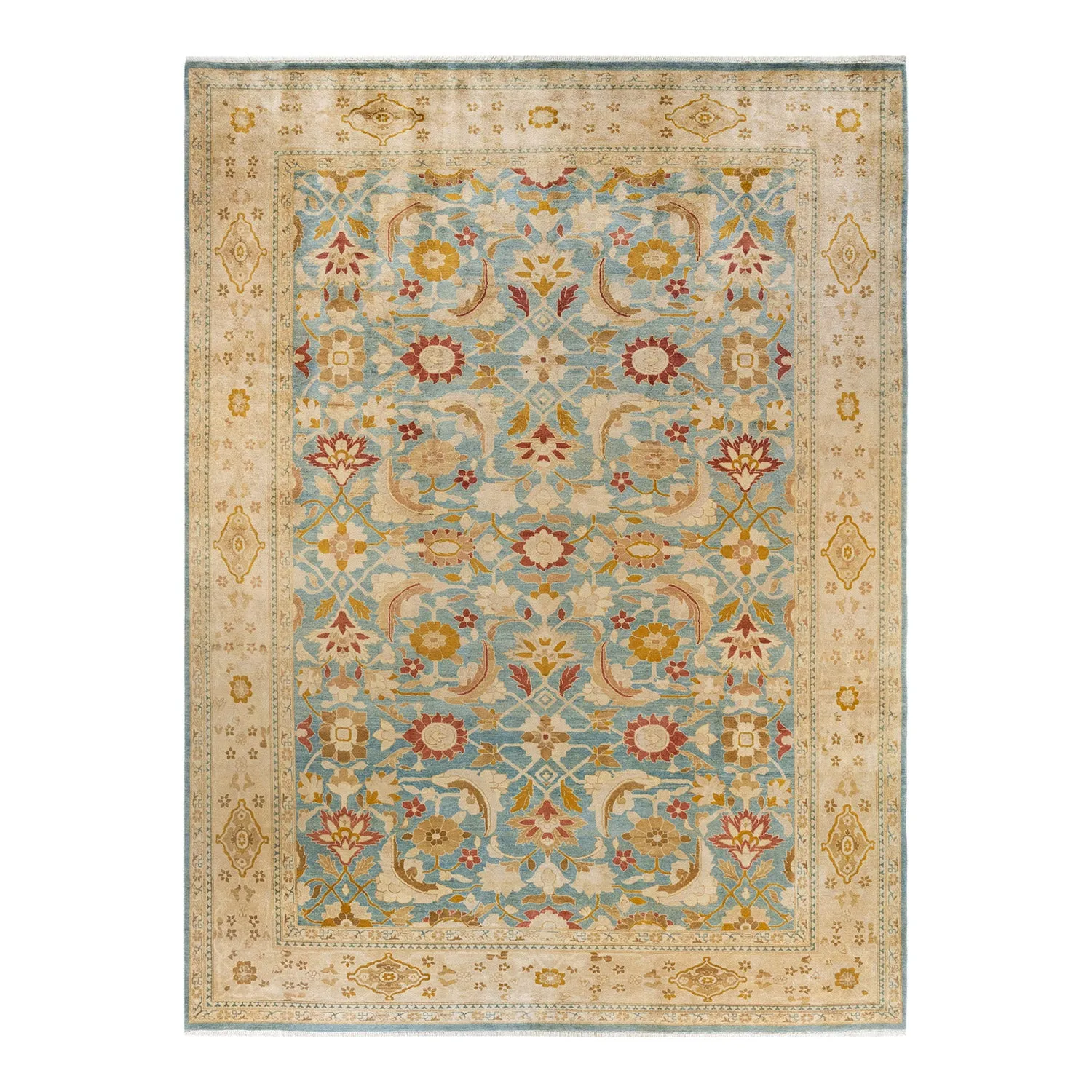 Blue Traditional Wool Rug - 10'3" x 13'1