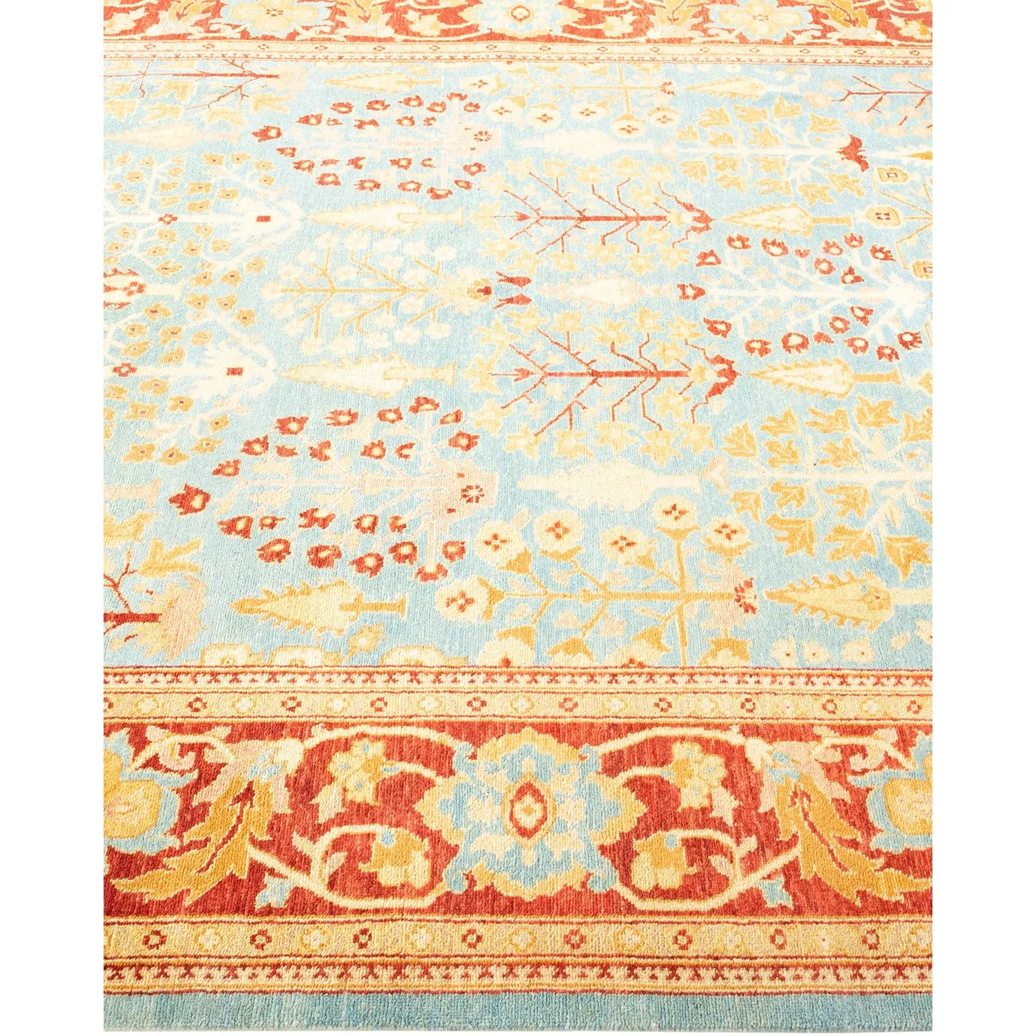 Blue Traditional Wool Rug - 6' x 9'