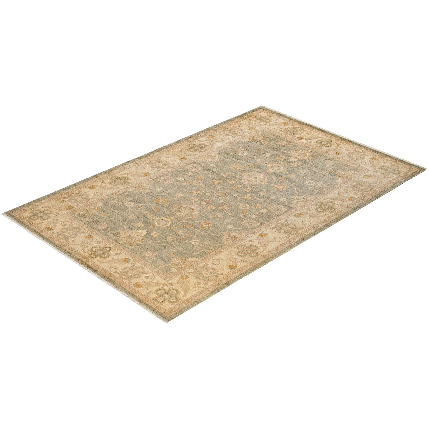 Blue Traditional Wool Rug - 6'3" x 9'9"