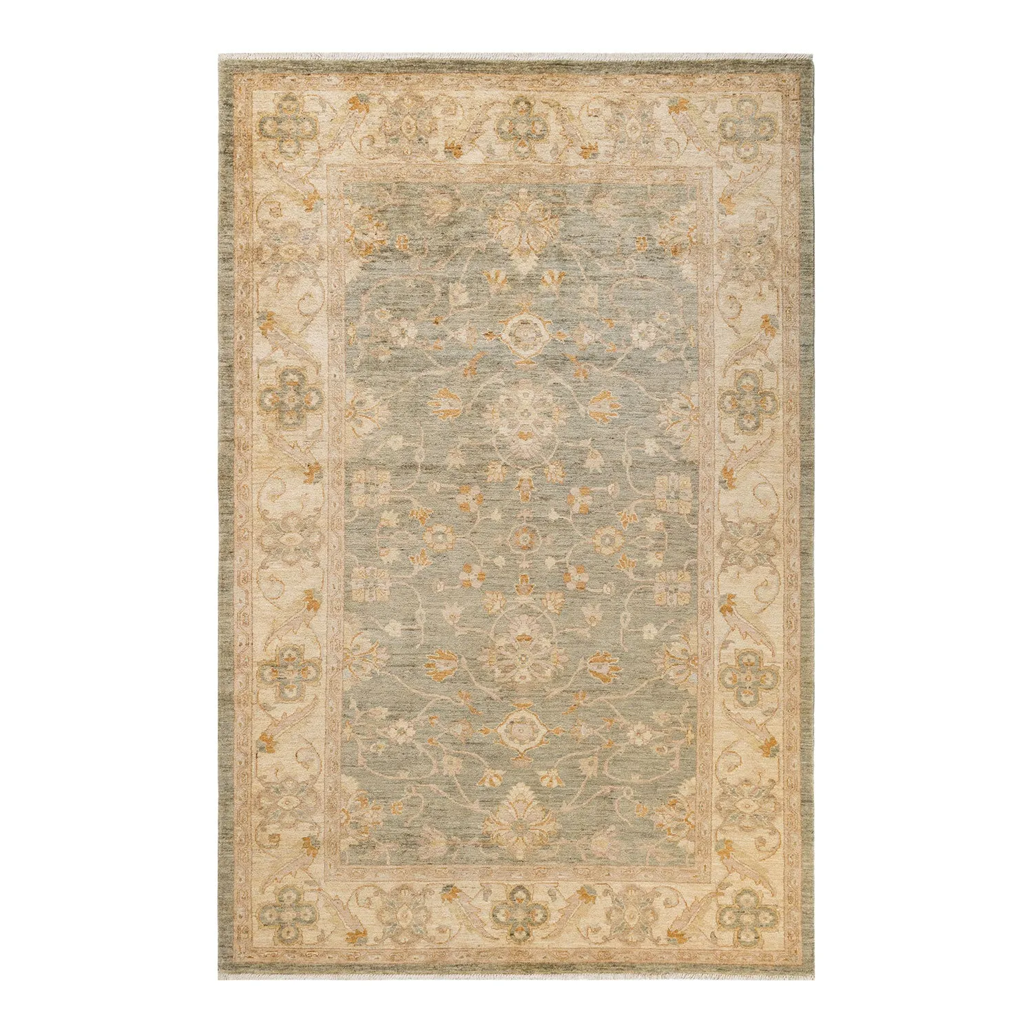 Blue Traditional Wool Rug - 6'3" x 9'9"
