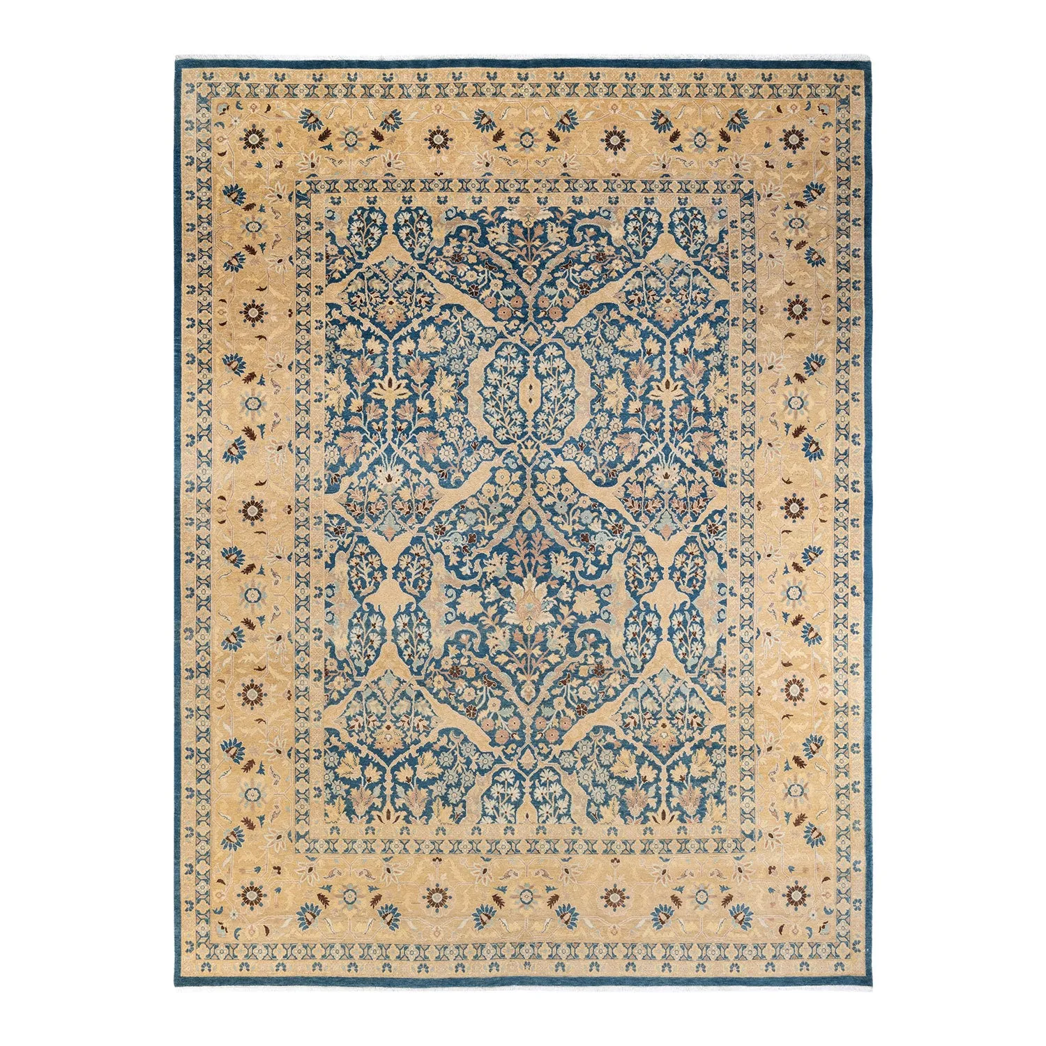 Blue Traditional Wool Rug - 9' x 11'10"