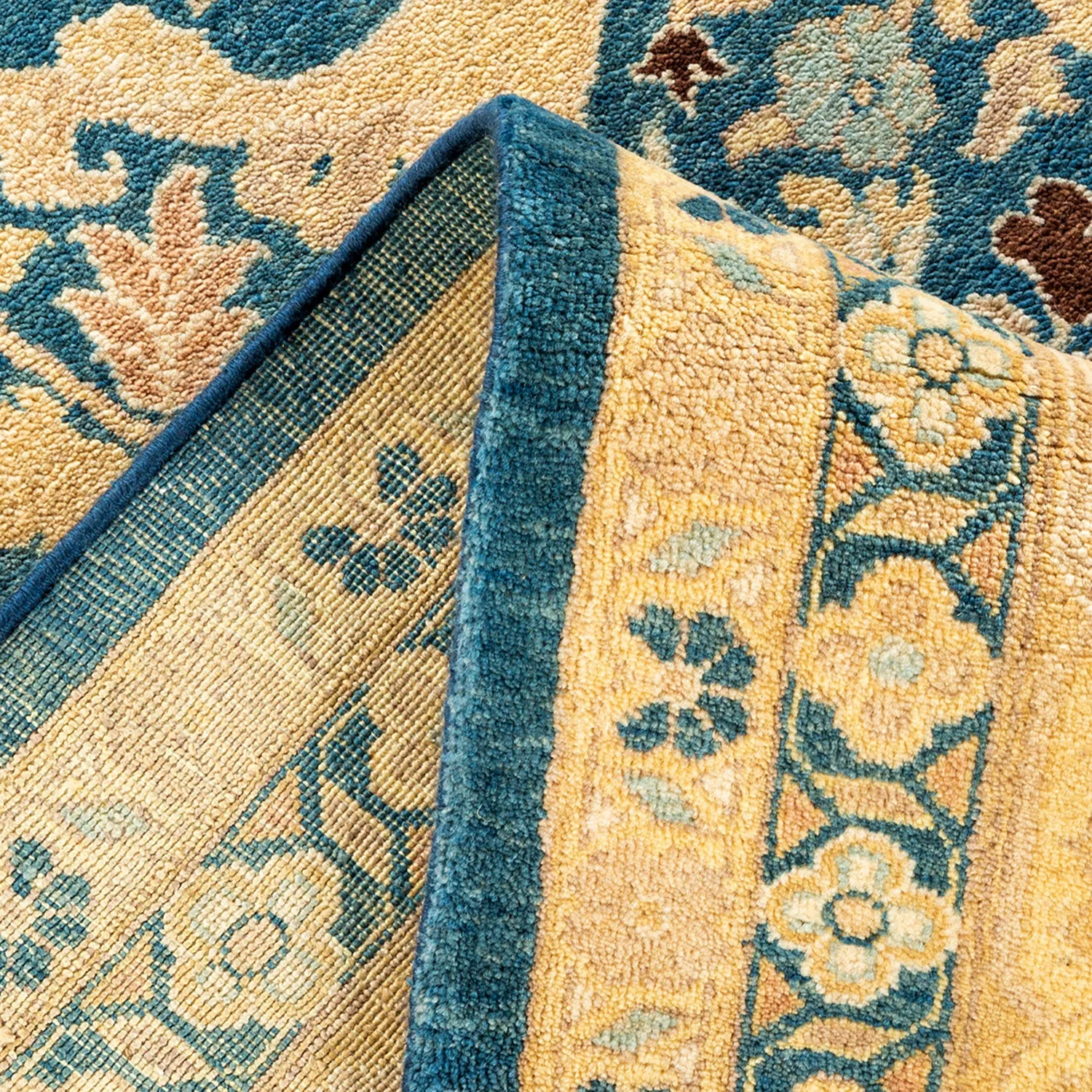 Blue Traditional Wool Rug - 9' x 11'10"