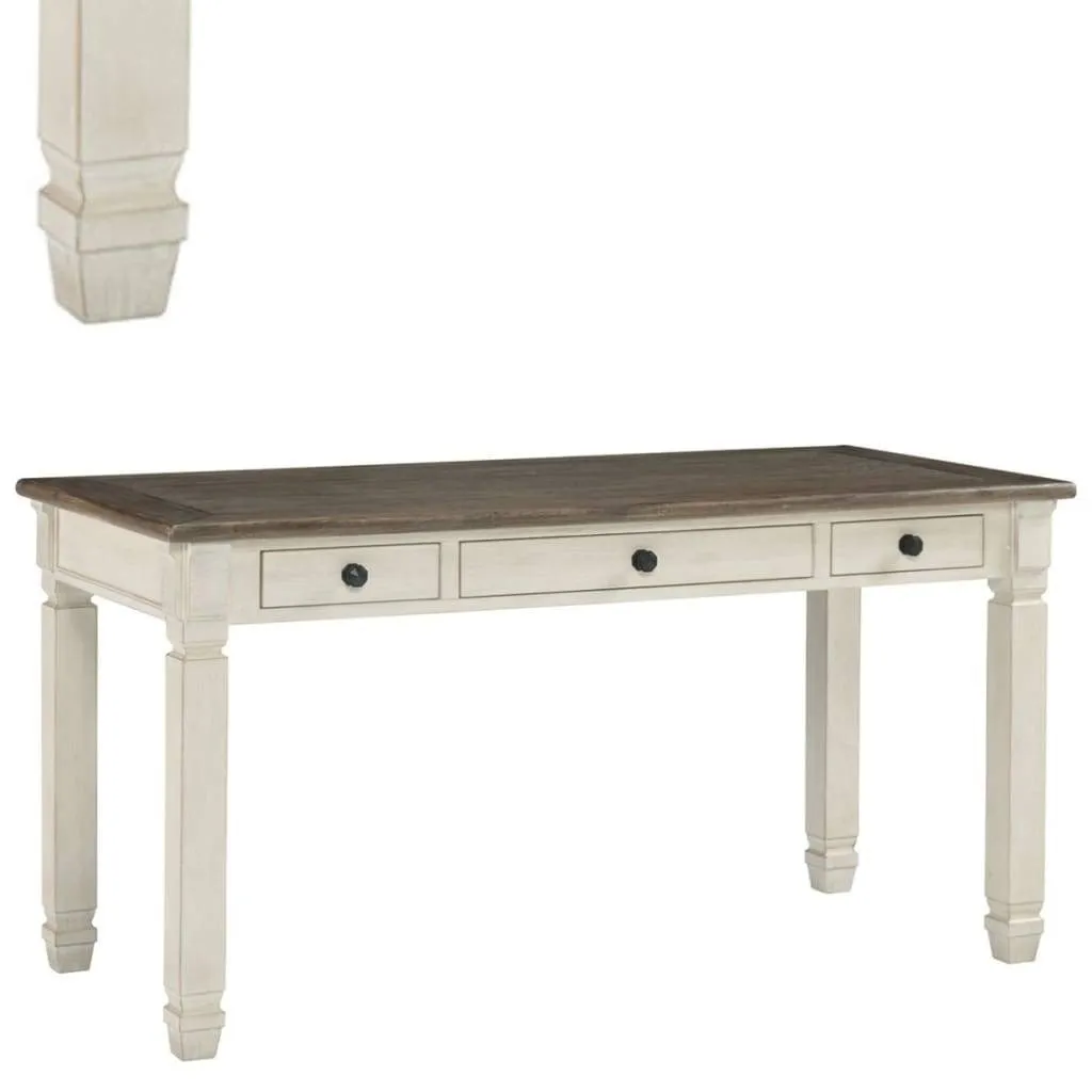 Bolanburg Two Tone Home Office Desk, Brown/White By Casagear Home