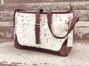Brown Peppered Vintage Cowhide Purse