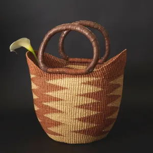 Brown Zig Zag Market Basket