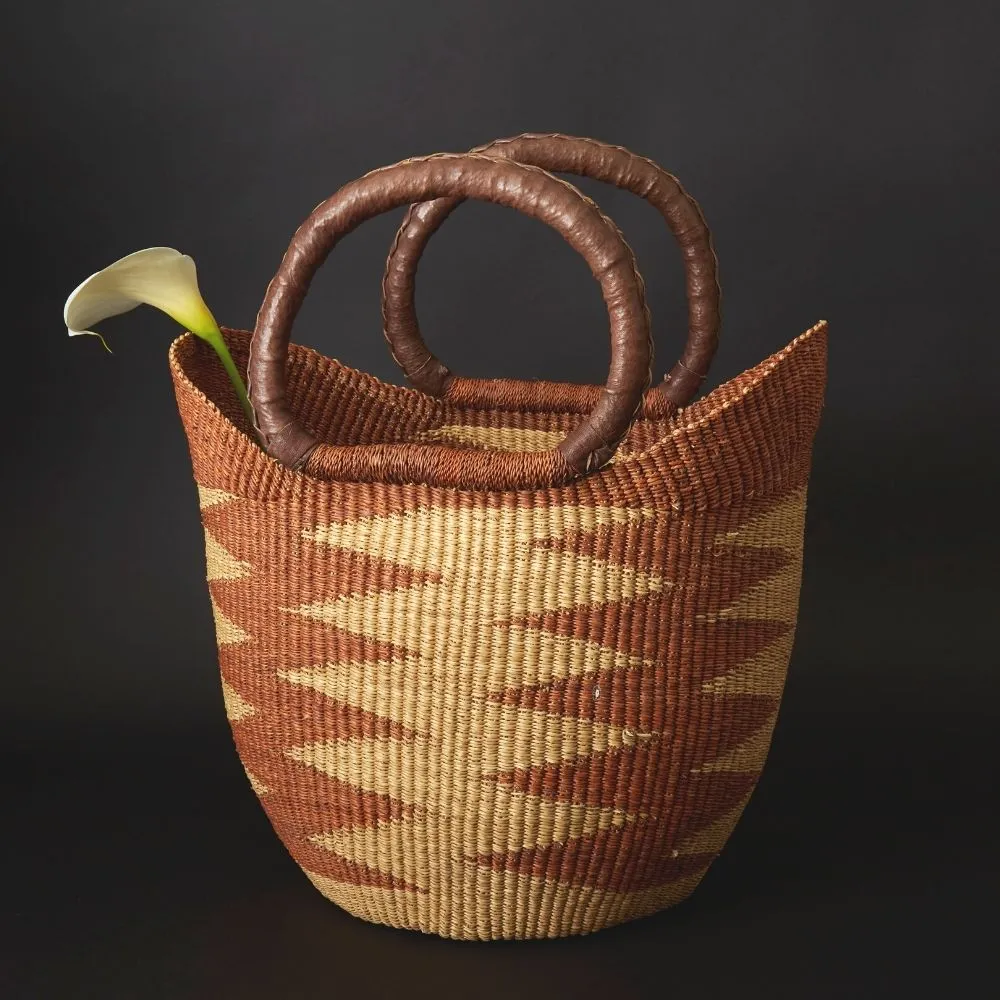 Brown Zig Zag Market Basket