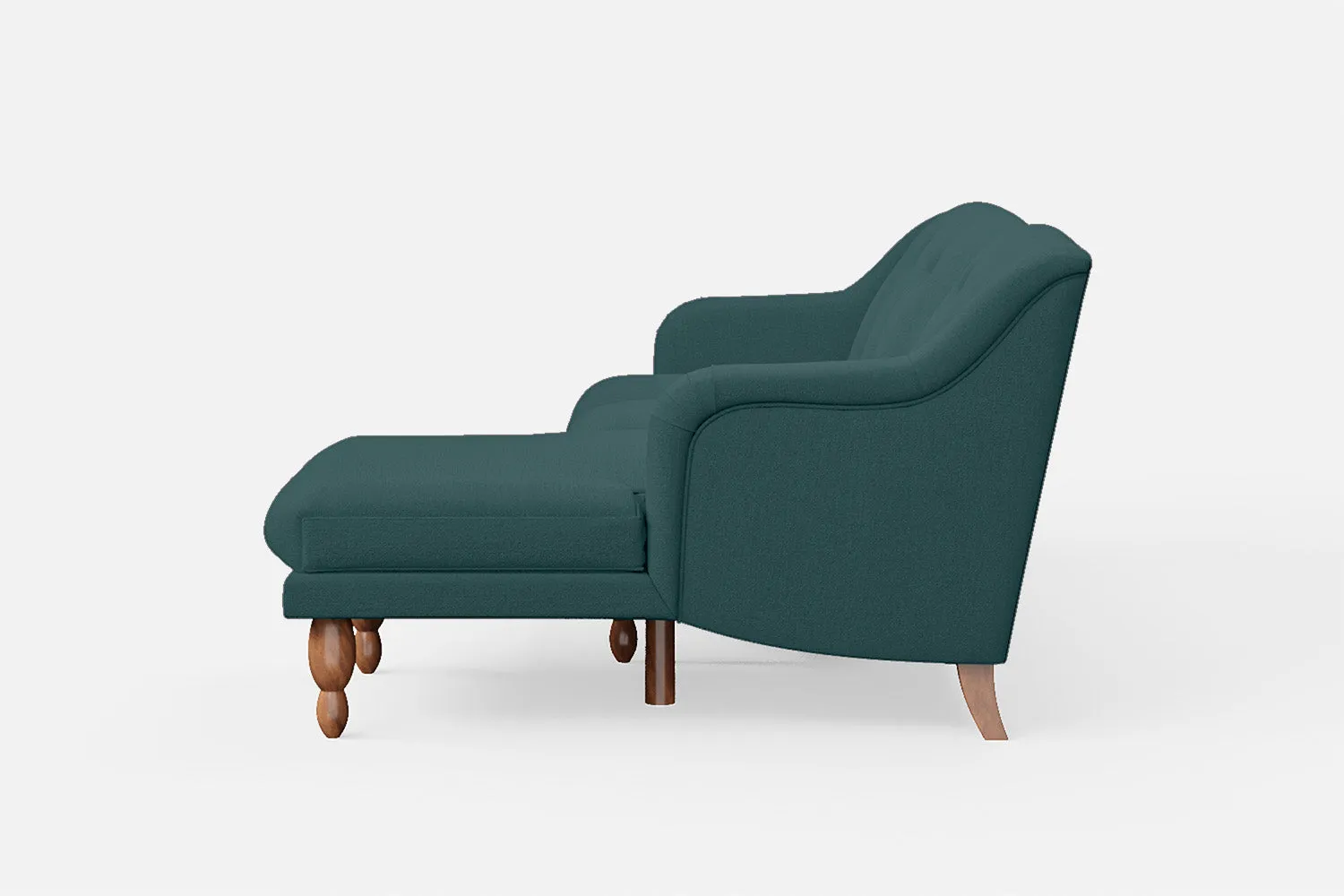 Burlington 3 Seater Right Hand Facing Chaise Lounge Corner Sofa Teal Linen Fabric