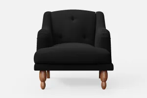 Burlington Armchair Black Linen Fabric