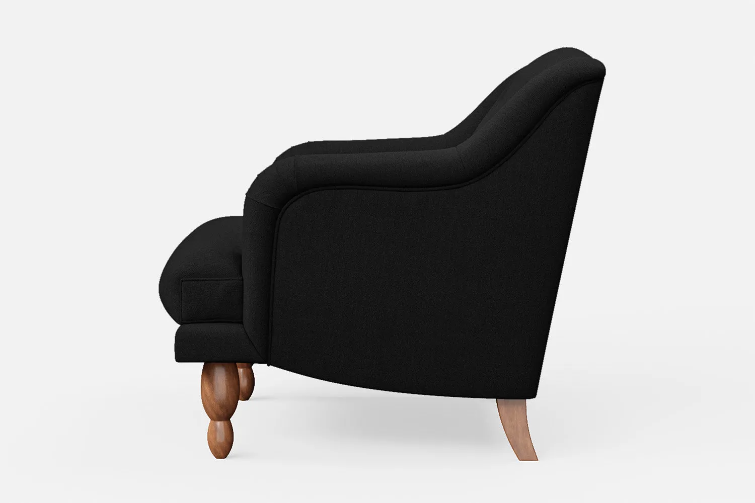 Burlington Armchair Black Linen Fabric