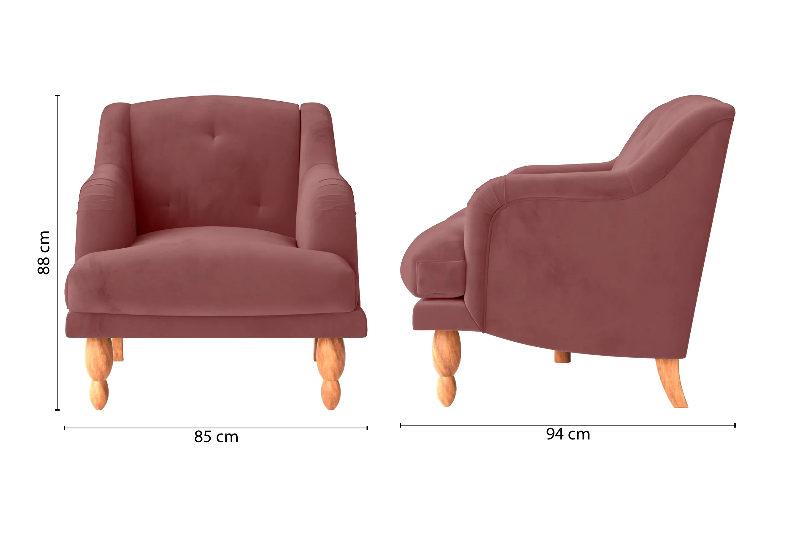 Burlington Armchair Pink Velvet