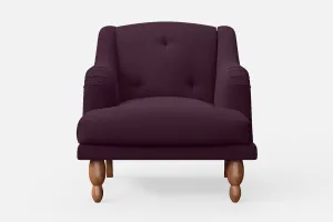 Burlington Armchair Purple Linen Fabric