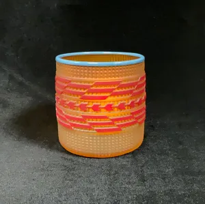 (C) Glass Sculpture - Singletary; Amber Blue, Small, Tlingit Glass Basket