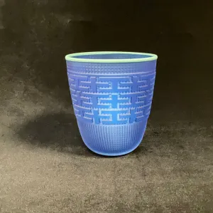 (C) Glass Sculpture - Singletary; Sky Aqua, Small Tlingit Glass Basket