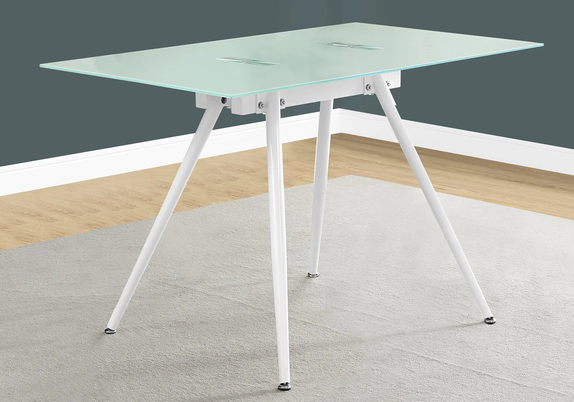 Computer Desk - 28"X 48" / White / 8Mm Tempered Glass