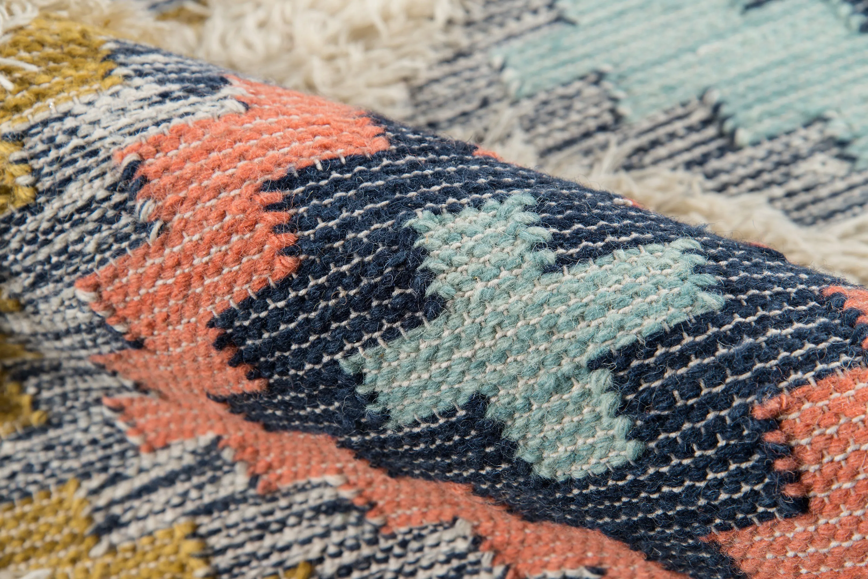 Contemporary Hand Made Multicolored Rug