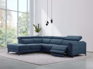 Cordova Corner Sofa Electric Recliner Denim LHF