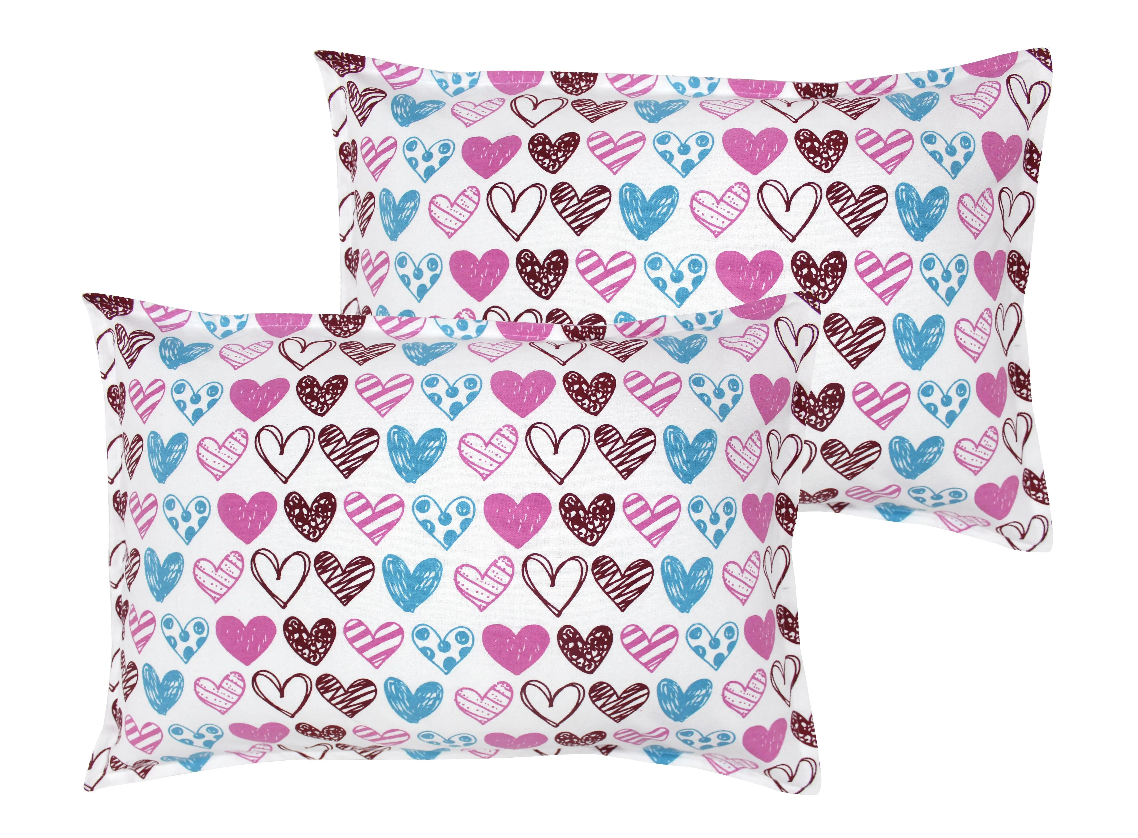 Cotton Metro Heart Pillow Covers Pack Of 2