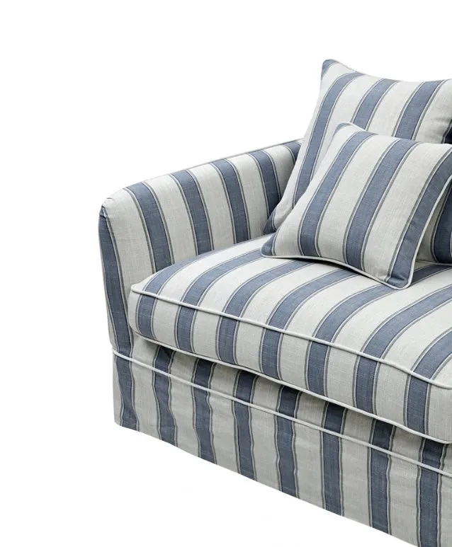 East Hampton Blue Stripe 2 Seater Sofa