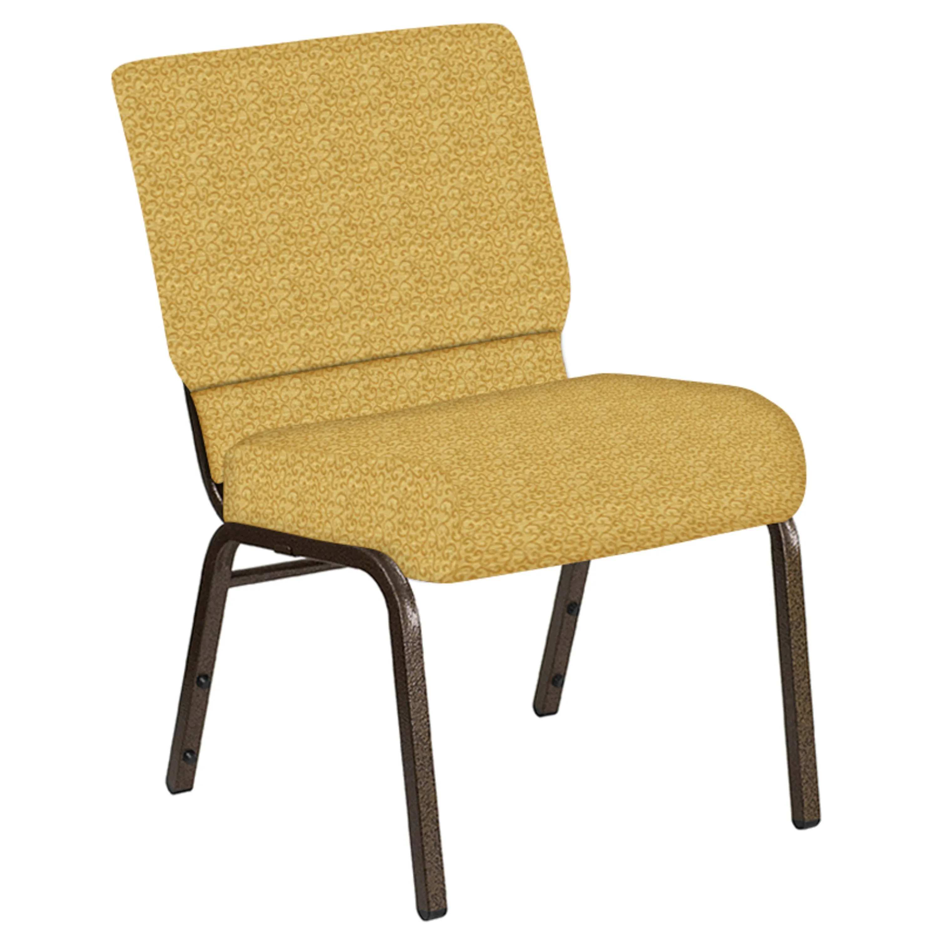 Embroidered 21''W Church Chair in Lancaster Fabric - Gold Vein Frame
